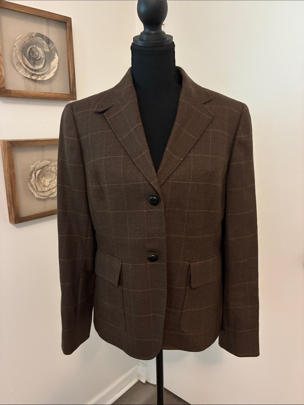 Brooks Brothers 346 100% Wool Blazer Brown Size 8